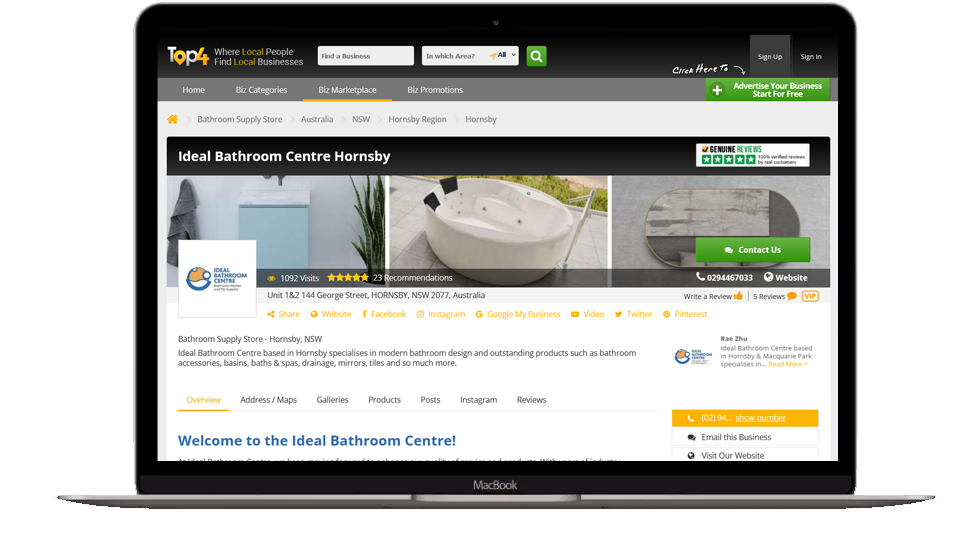Ideal Bathroom Centre - Digital Marketing Case Study - Top4 Technology